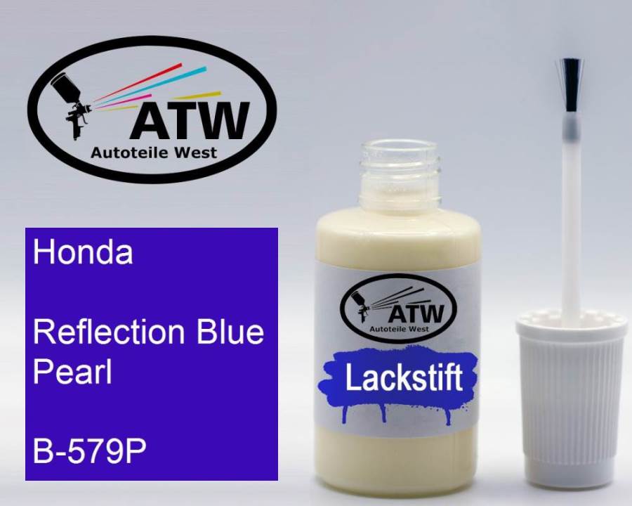 Honda, Reflection Blue Pearl, B-579P: 20ml Lackstift, von ATW Autoteile West.